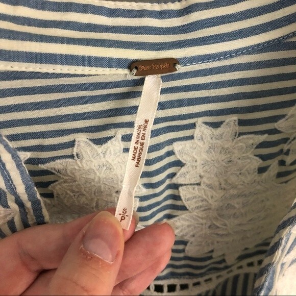 Free People Liya Embroidered Blouse Size Small - Picture 12 of 14